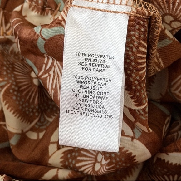 Chelsea & Theodore Wide Leg Brown Floral Pants Size S - Picture 9 of 10